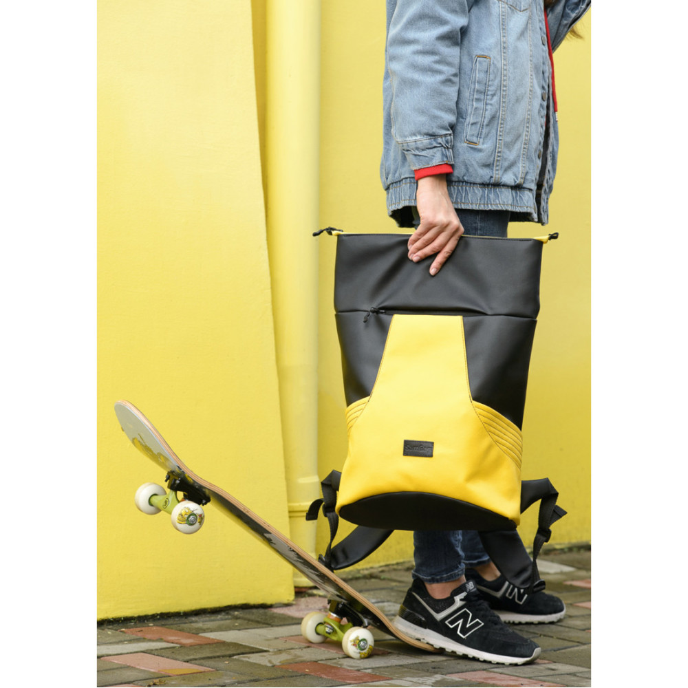Рюкзак Sambag RollTop MQN черный с желтым 41 х 27 х 18 см (24320628)