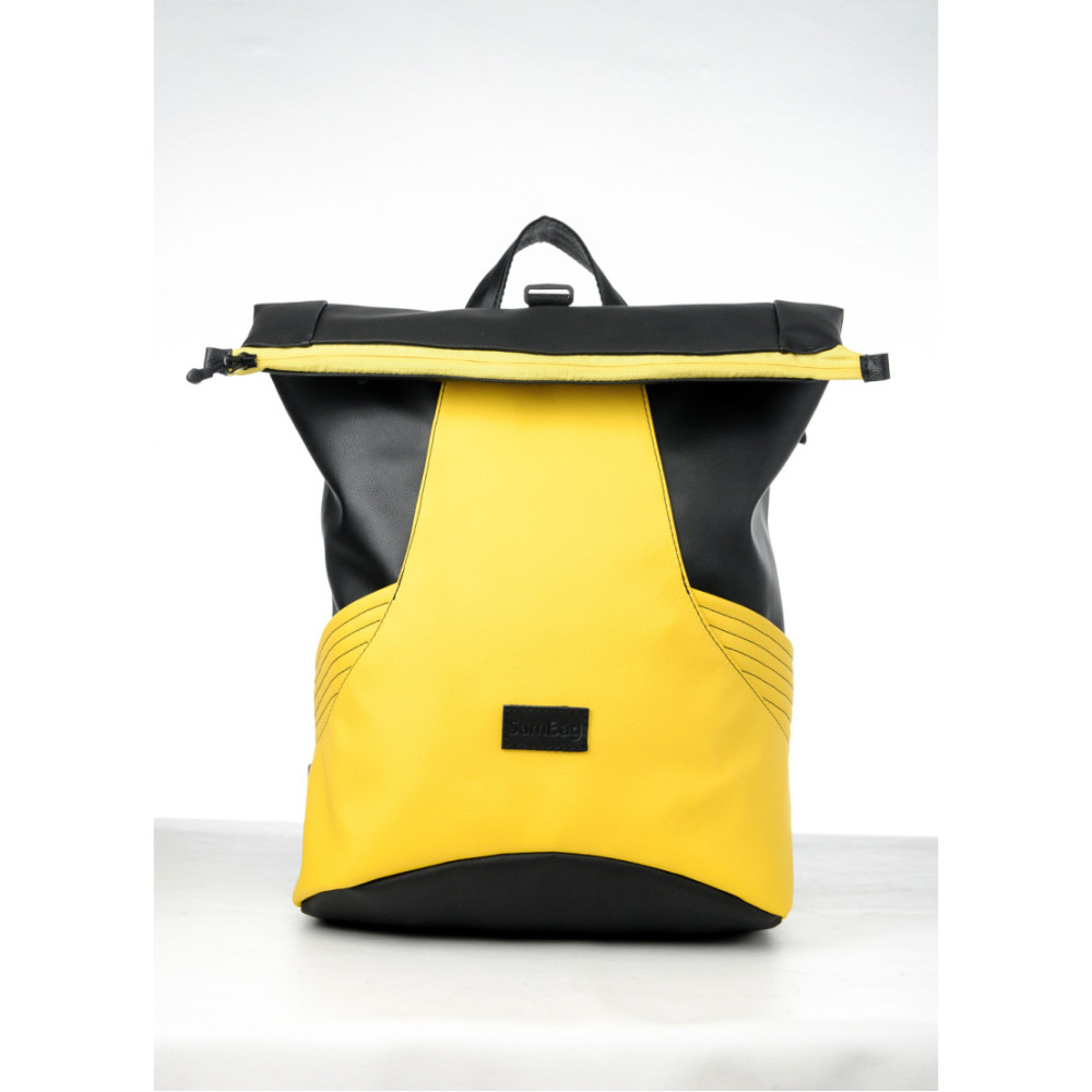 Рюкзак Sambag RollTop MQN черный с желтым 41 х 27 х 18 см (24320628)