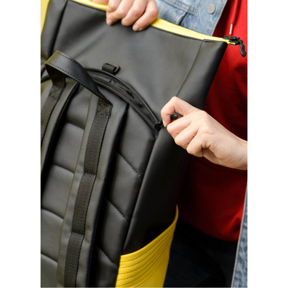Рюкзак Sambag RollTop MQN черный с желтым 41 х 27 х 18 см (24320628)