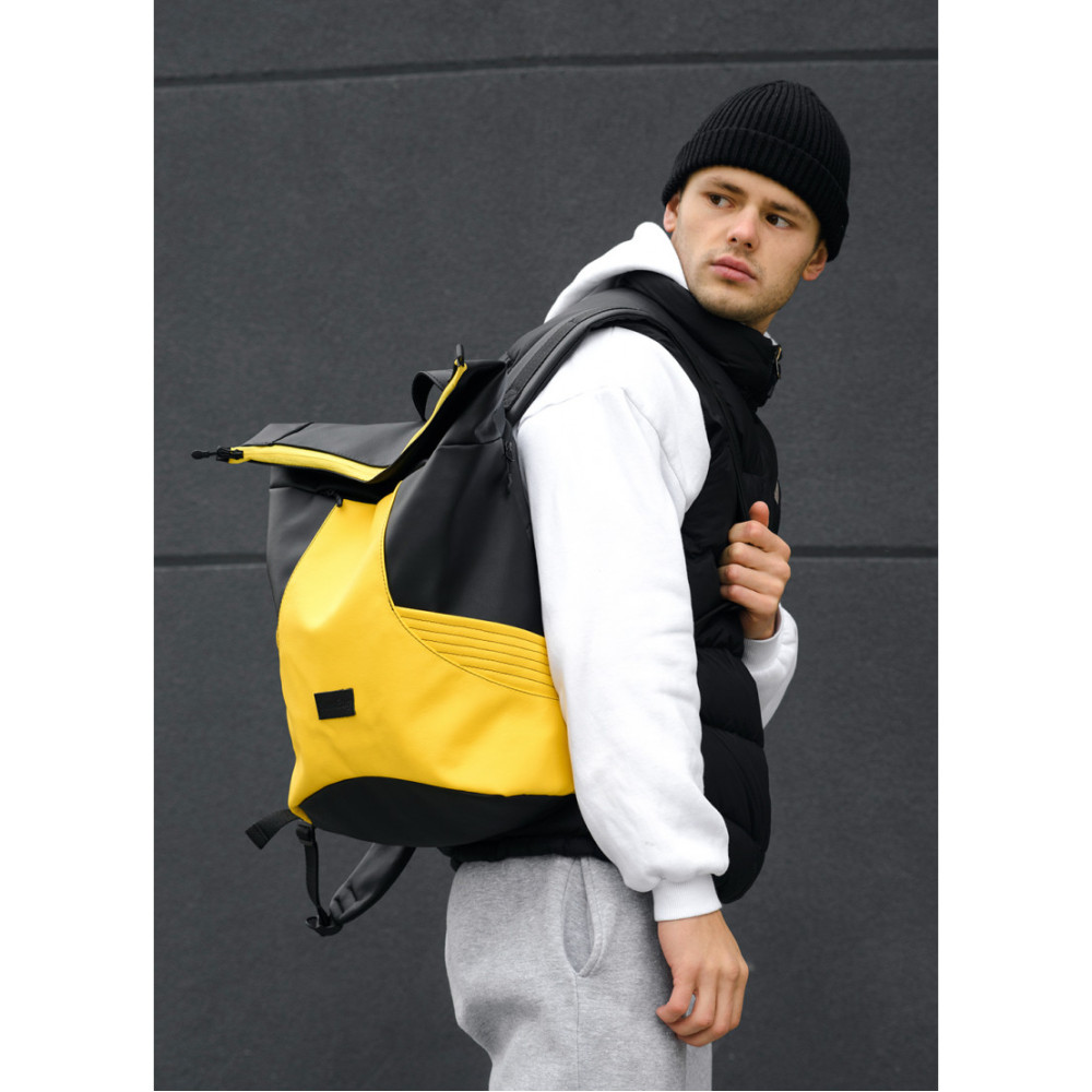 Чоловічий рюкзак Sambag RollTop LQO чорний 41 х 27 х 18 см (24320628m)