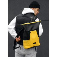 Мужской рюкзак Sambag RollTop MQN черный с желтым 41 х 27 х 18 см (24320628m)