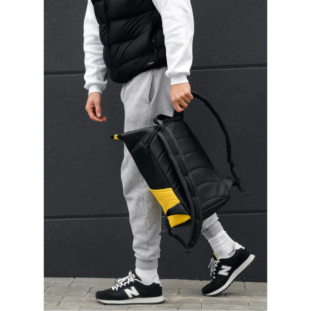 Чоловічий рюкзак Sambag RollTop LQO чорний 41 х 27 х 18 см (24320628m)