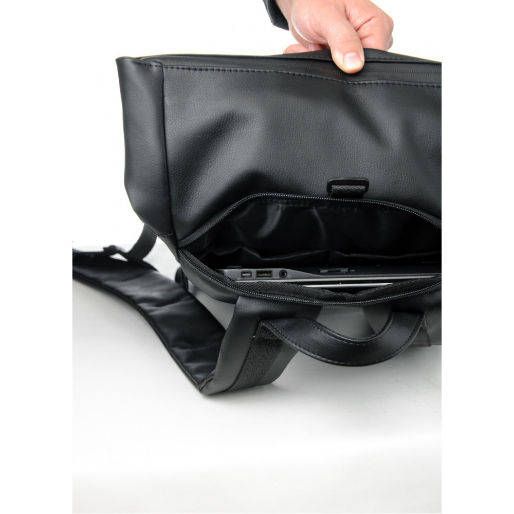 Рюкзак Sambag RollTop MQN чорний з битим сріблом 41 х 27 х 18 см (24320635)