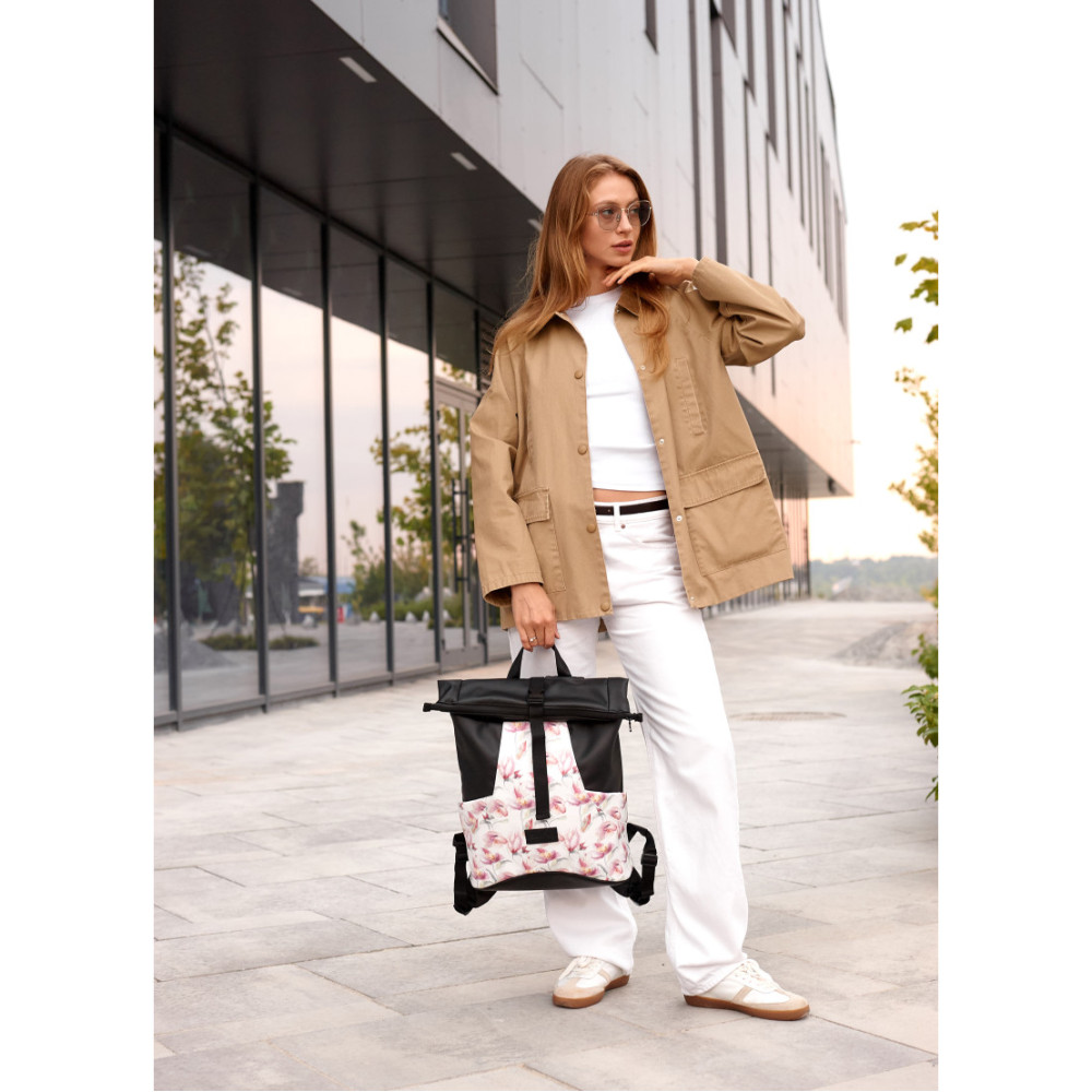 Жіночий рюкзак Sambag RollTop X FLOWERS 41 х 27 х 18 см (24320713)