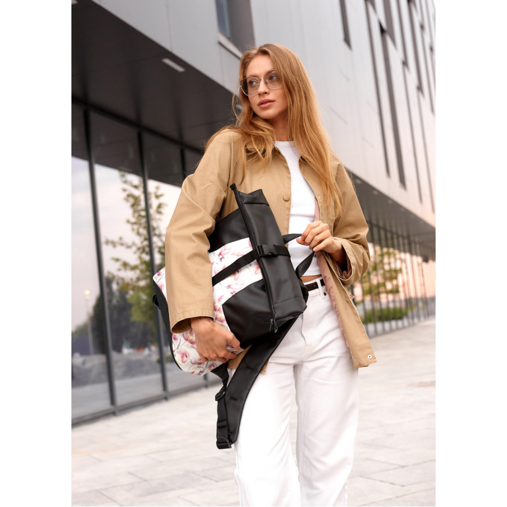 Жіночий рюкзак Sambag RollTop X FLOWERS 41 х 27 х 18 см (24320713)