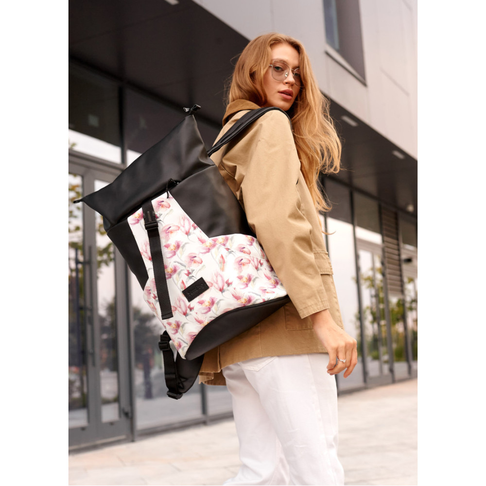Жіночий рюкзак Sambag RollTop X FLOWERS 41 х 27 х 18 см (24320713)