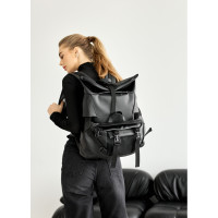 Женский рюкзак ролл Sambag RollTop Double черный 41 х 27 х 18 см (24330001)
