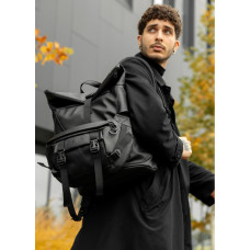 Чоловічий рюкзак рол Sambag RollTop Double чорний 41 х 27 х 18 см (24330001m)