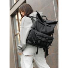 Жіночий рюкзак Sambag RollTop DOUBLE чорний 41 х 27 х 18 см (24330065)