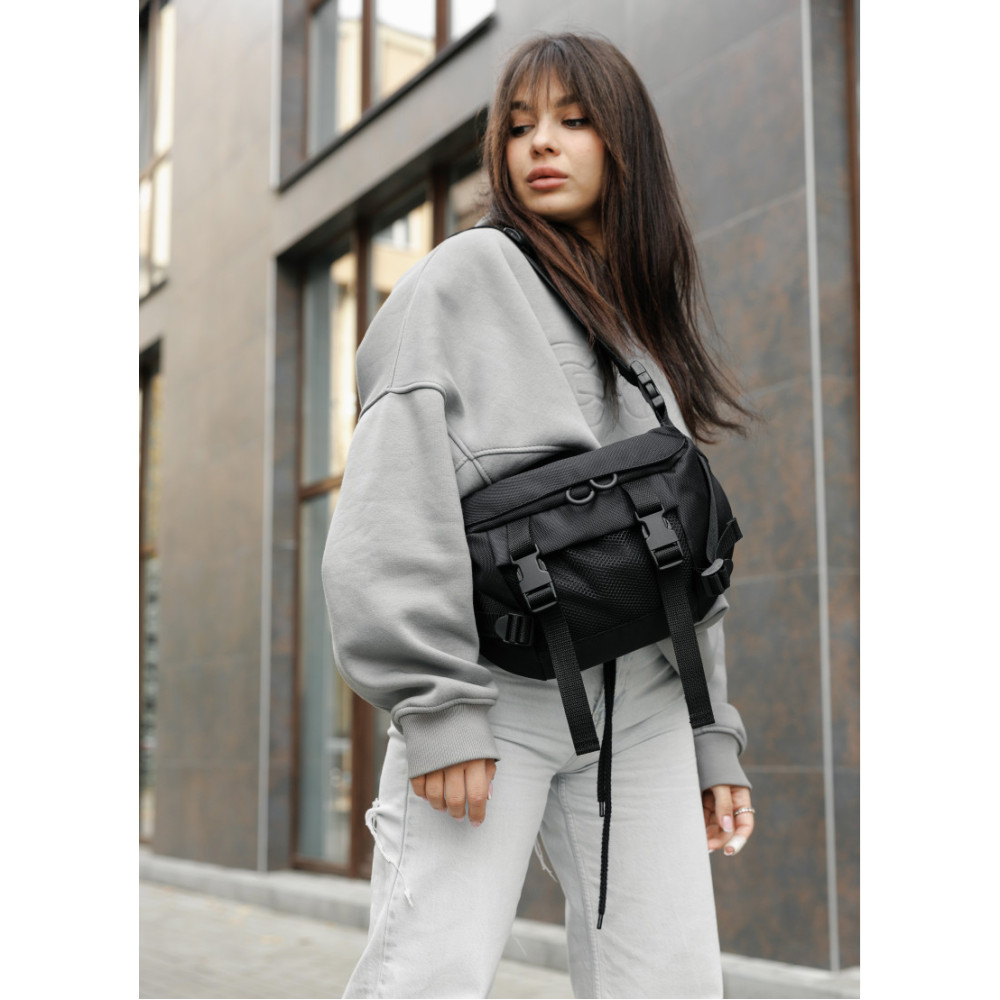 Жіночий рюкзак Sambag RollTop DOUBLE чорний 41 х 27 х 18 см (24330065)