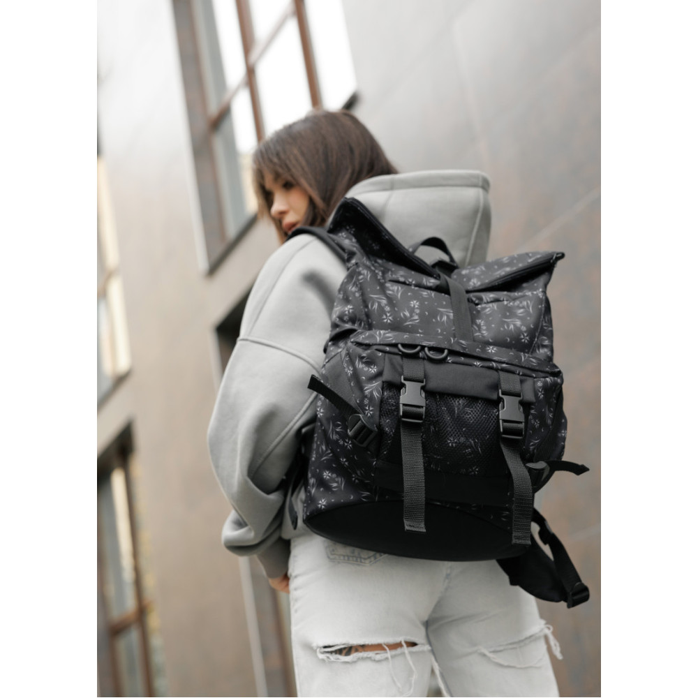 Жіночий рюкзак Sambag RollTop DOUBLE чорний 41 х 27 х 18 см (24330702)