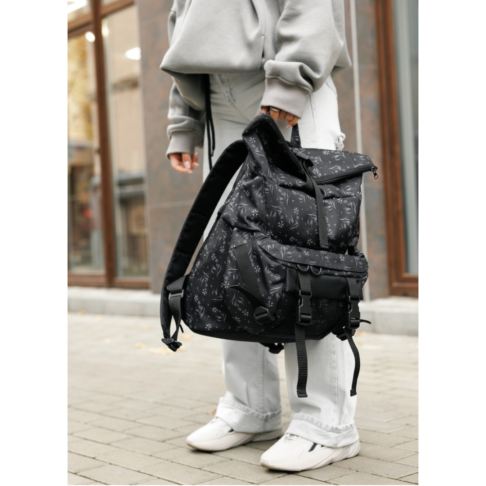 Жіночий рюкзак Sambag RollTop DOUBLE чорний 41 х 27 х 18 см (24330702)