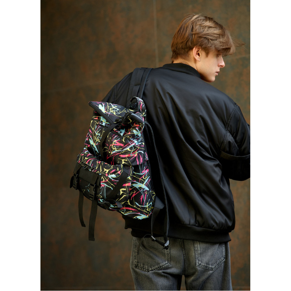 Чоловічий рюкзак Sambag RollTop DOUBLE ABSTRACT 41 х 27 х 18 см (24330707m)