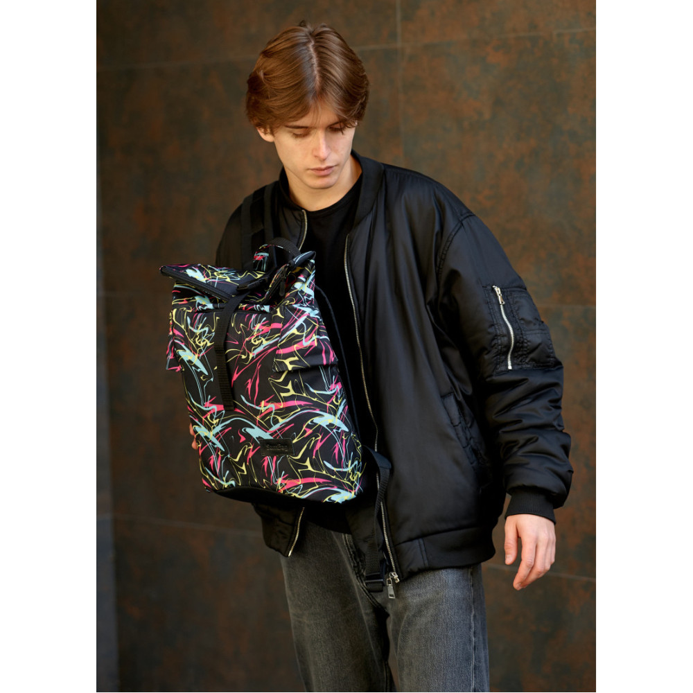 Чоловічий рюкзак Sambag RollTop DOUBLE ABSTRACT 41 х 27 х 18 см (24330707m)