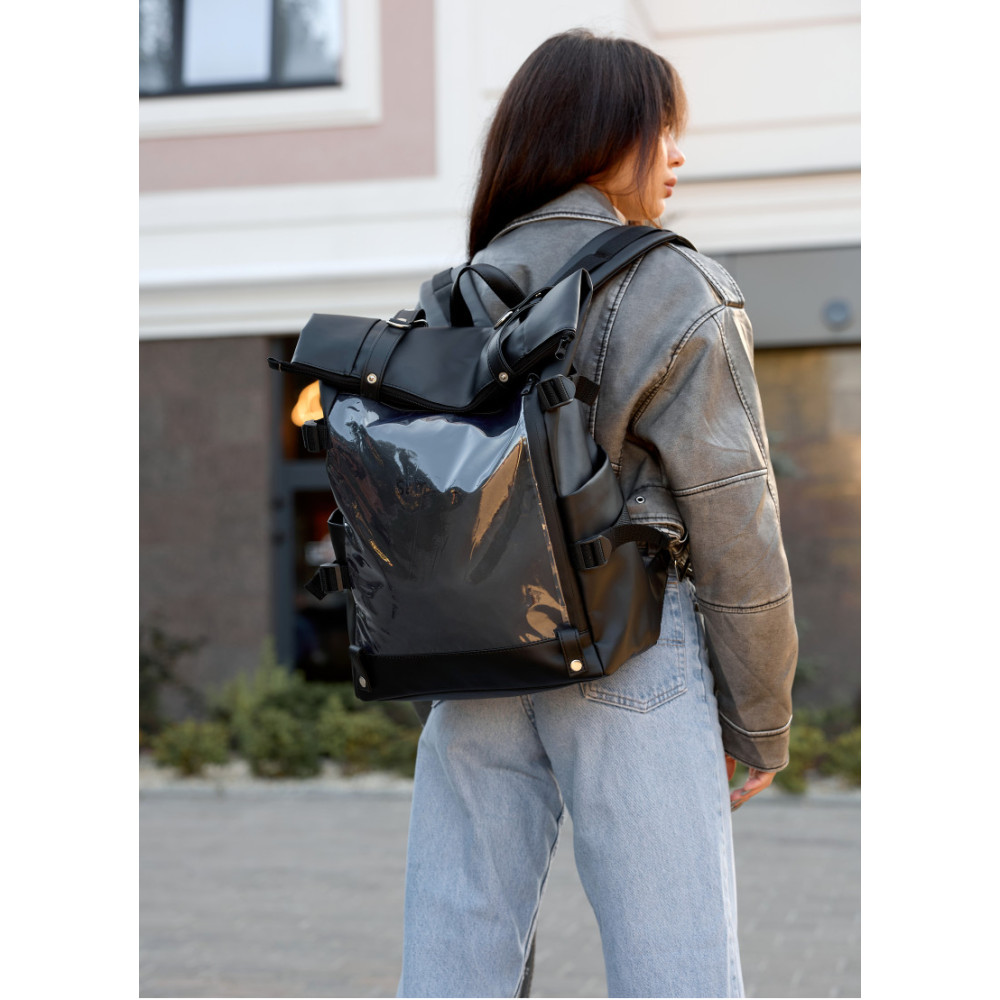 Жіночий рюкзак Sambag ROLLTOP HACKING чорний 41 x 30 x 16 см (24460001)
