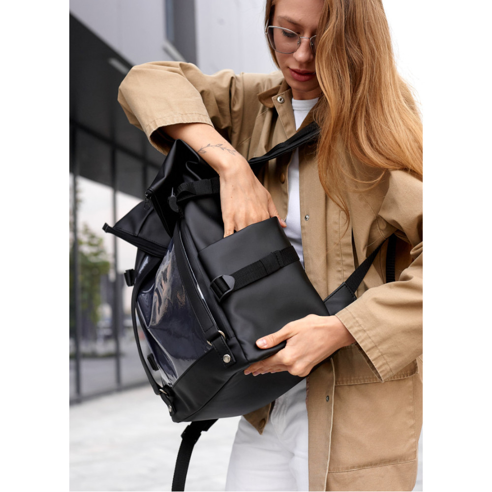 Жіночий рюкзак Sambag ROLLTOP HACKING чорний 41 x 30 x 16 см (24460001)