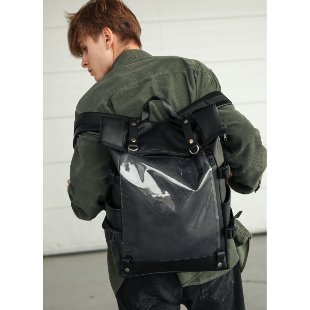 Чоловічий рюкзак Sambag ROLLTOP HACKING чорний 41 х 30 х 16 см (24460001m)