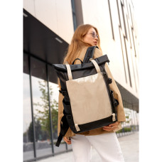 Жіночий рюкзак Sambag RollTop Hacking чорно-сірий 41 x 30 x 16 см (24460130)