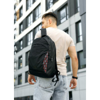 Мужской рюкзак Sambag Zard LZN черный тканевый принт 43 х 27 х 13 см (25000148m)