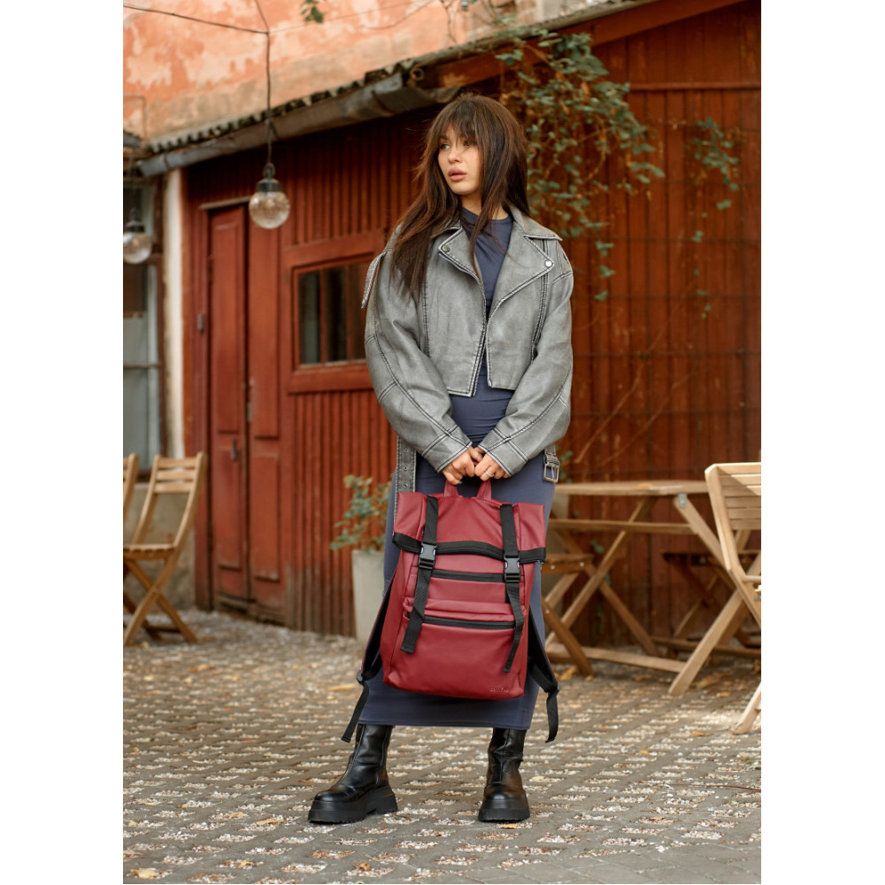 Женский рюкзак рол Sambag Roll Top Zard бордо 41 x 30 x 16 см (24238005)