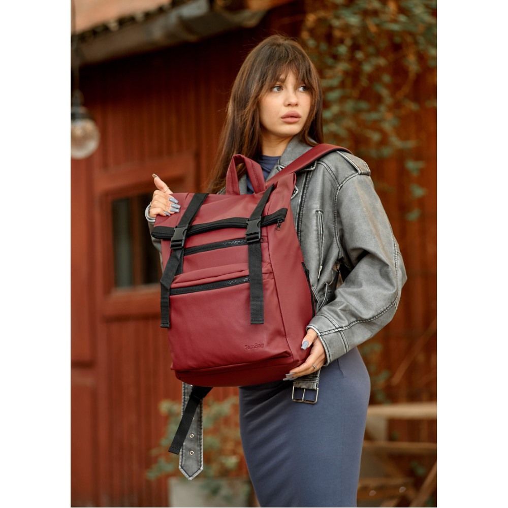 Женский рюкзак рол Sambag Roll Top Zard бордо 41 x 30 x 16 см (24238005)