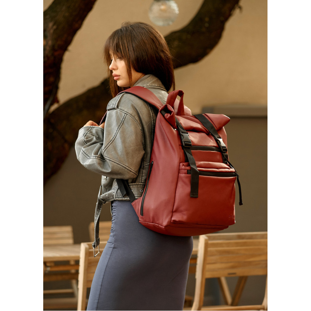 Женский рюкзак рол Sambag Roll Top Zard бордо 41 x 30 x 16 см (24238005)