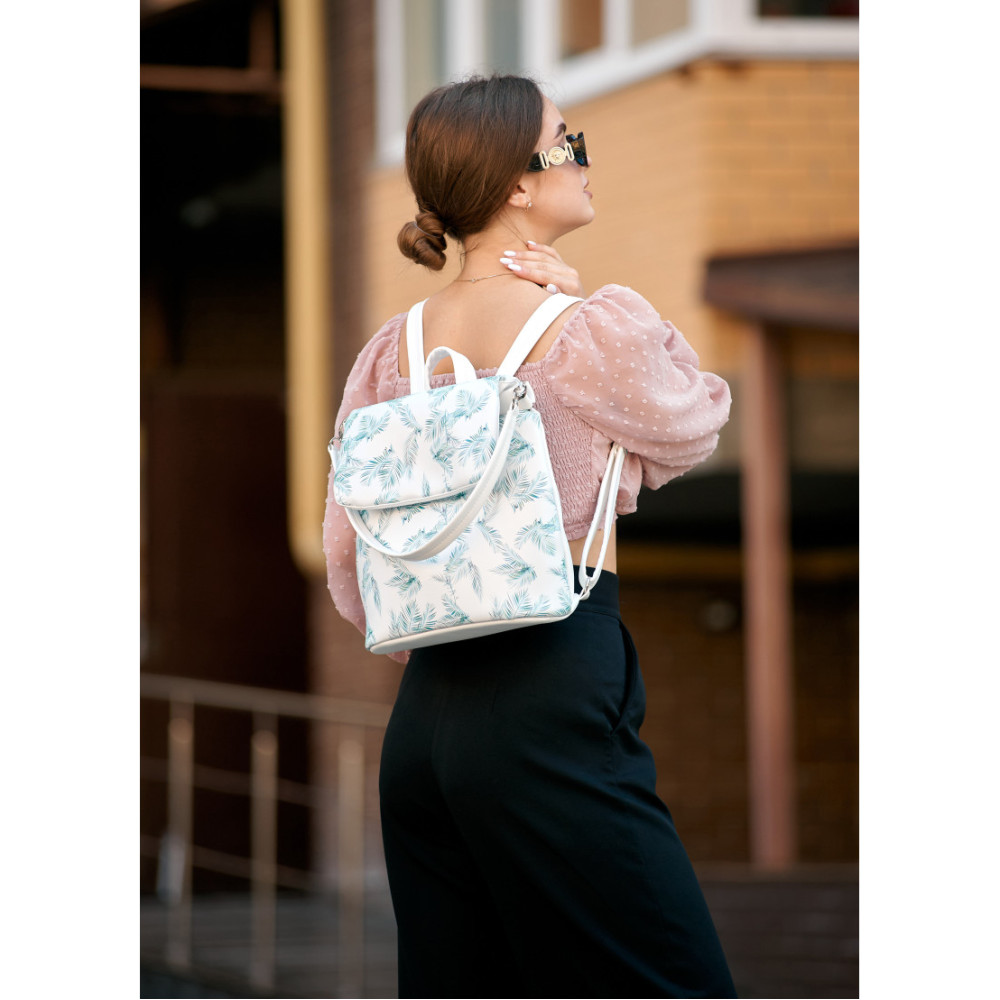 Жіночий рюкзак Sambag LOFT білий PALM 22001712