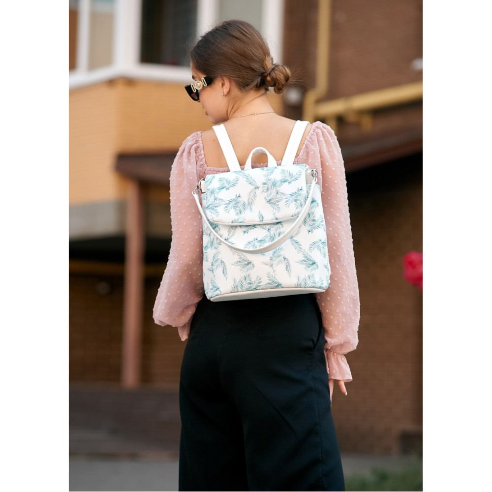 Жіночий рюкзак Sambag LOFT білий PALM 22001712