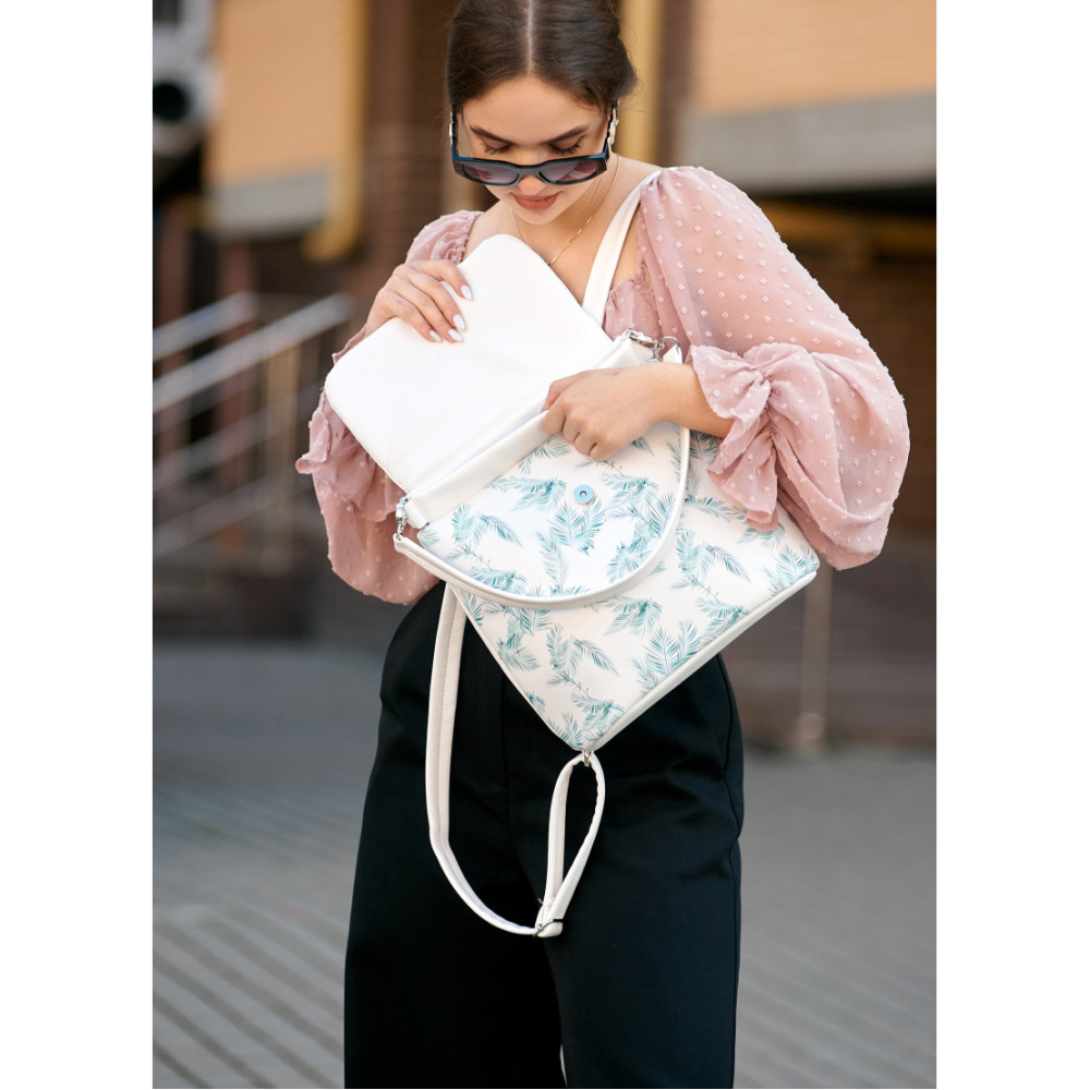 Жіночий рюкзак Sambag LOFT білий PALM 22001712