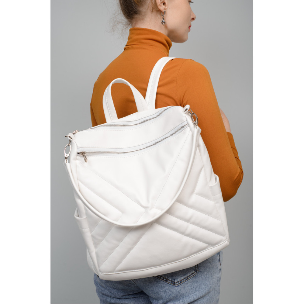 Жіночий рюкзак Sambag Trinity MSO білий 34 х 31 х 15 см (28319008)