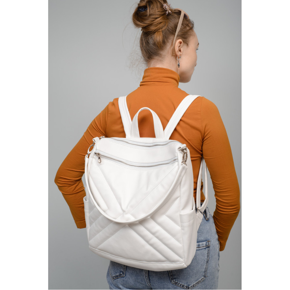 Жіночий рюкзак Sambag Trinity MSO білий 34 х 31 х 15 см (28319008)