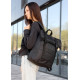 Жіночий рюкзак рол Sambag RollTop Milton чорний тканинний 41 х 30 х 16 см (24211065)