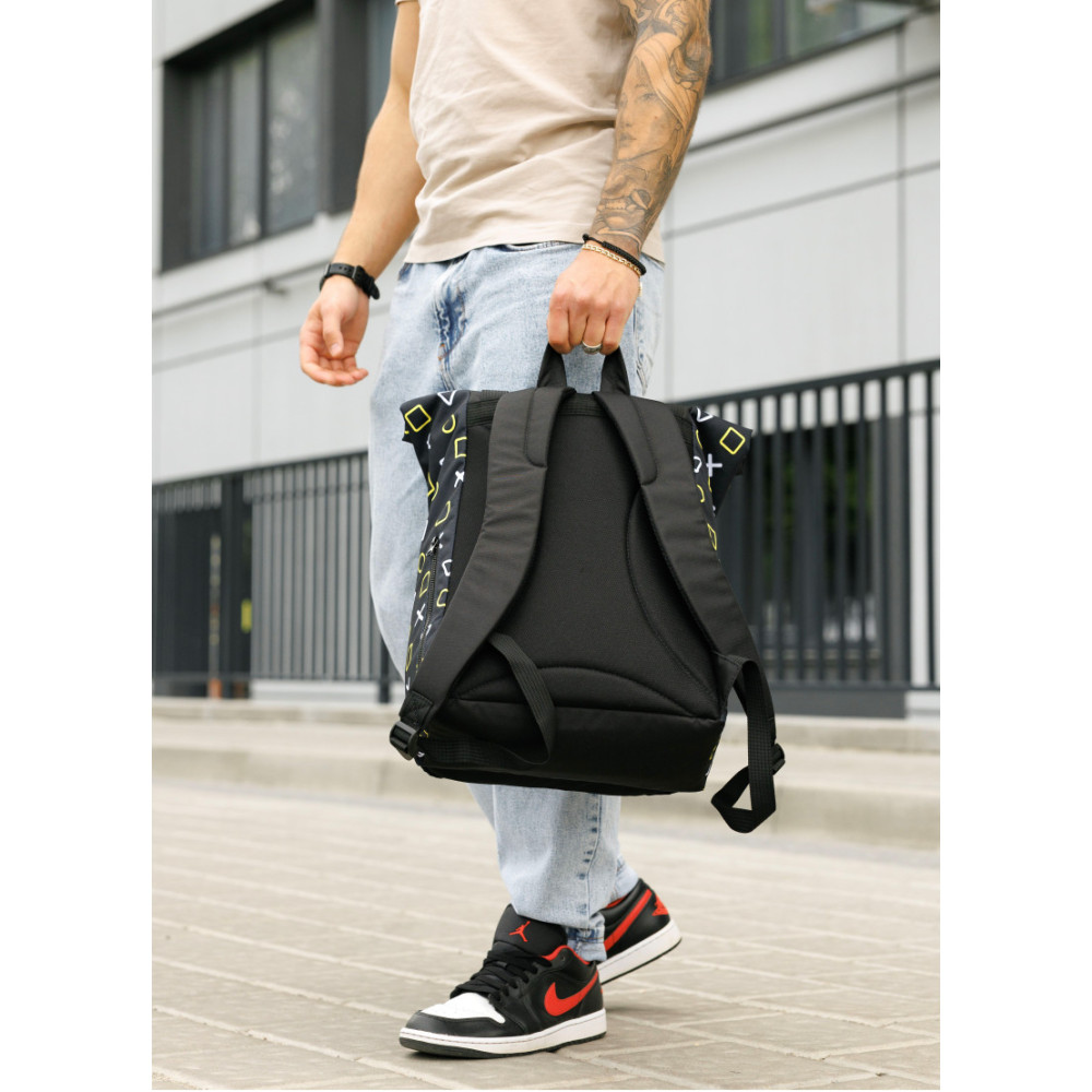 Мужской рюкзак Sambag Roll Top черный оксфорд принт 41 х 30 х 16 см (24238731m)