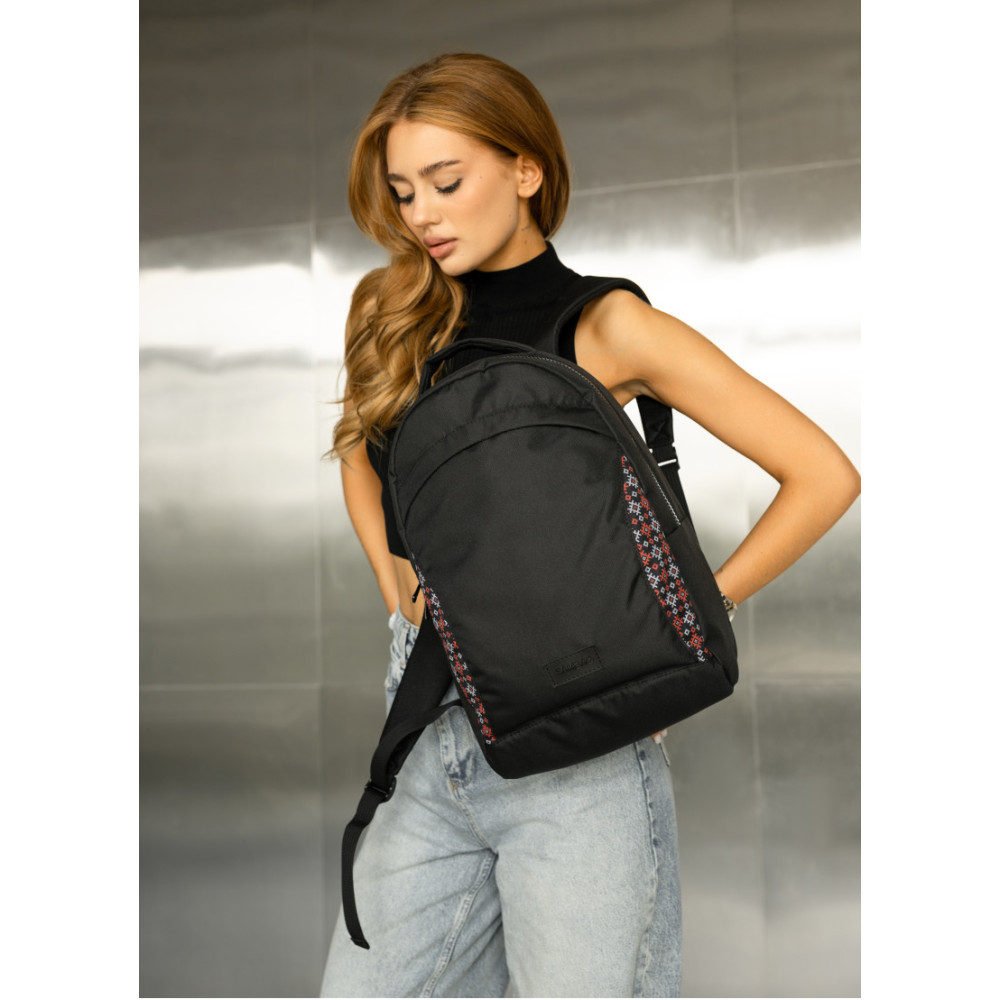 Женский рюкзак Sambag Zard LZN черный тканевый принт 43 х 27 х 13 см (25000148)