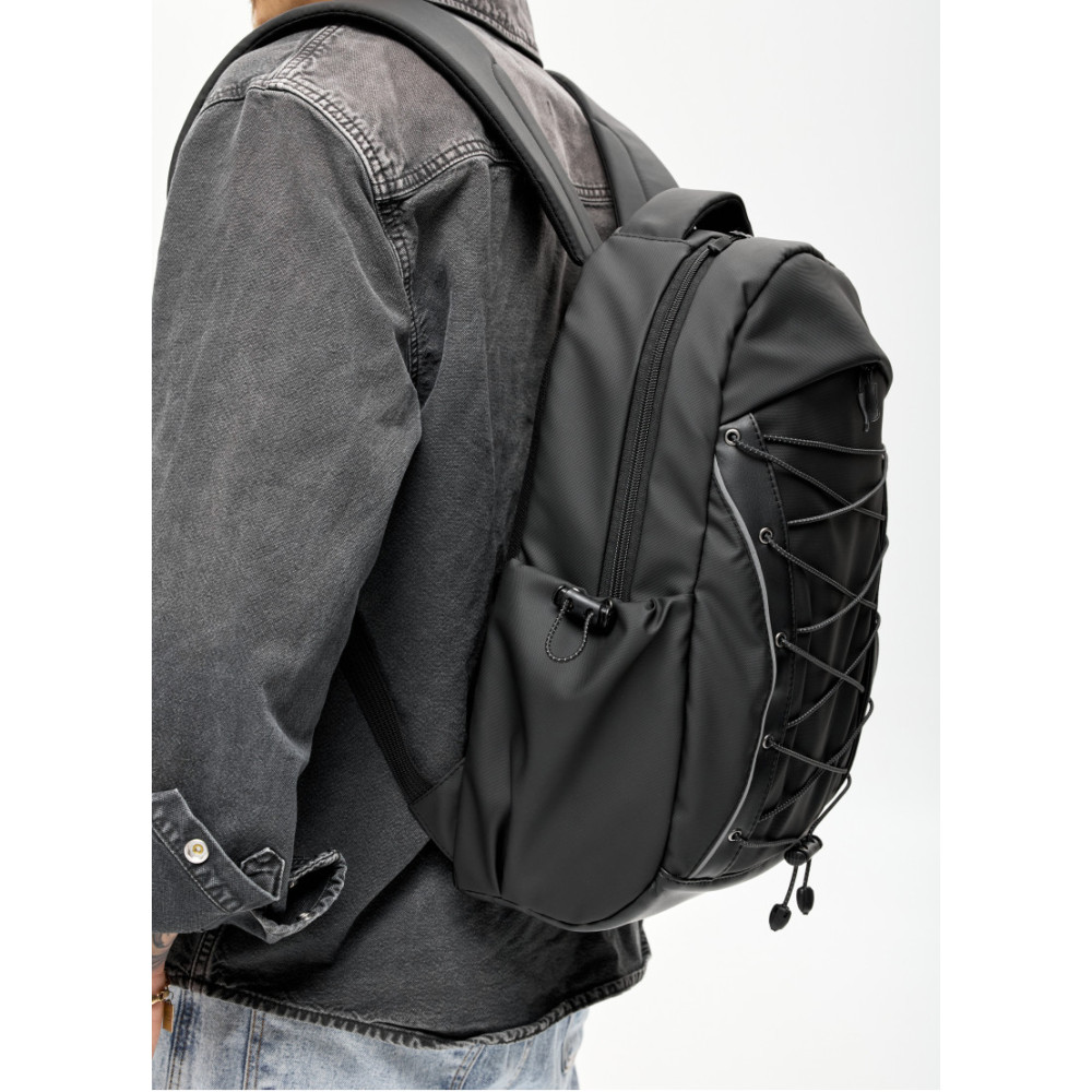 Чоловічий рюкзак Sambag Zard Neo чорний з декором 43 х 27 х 13 см (25000264m)