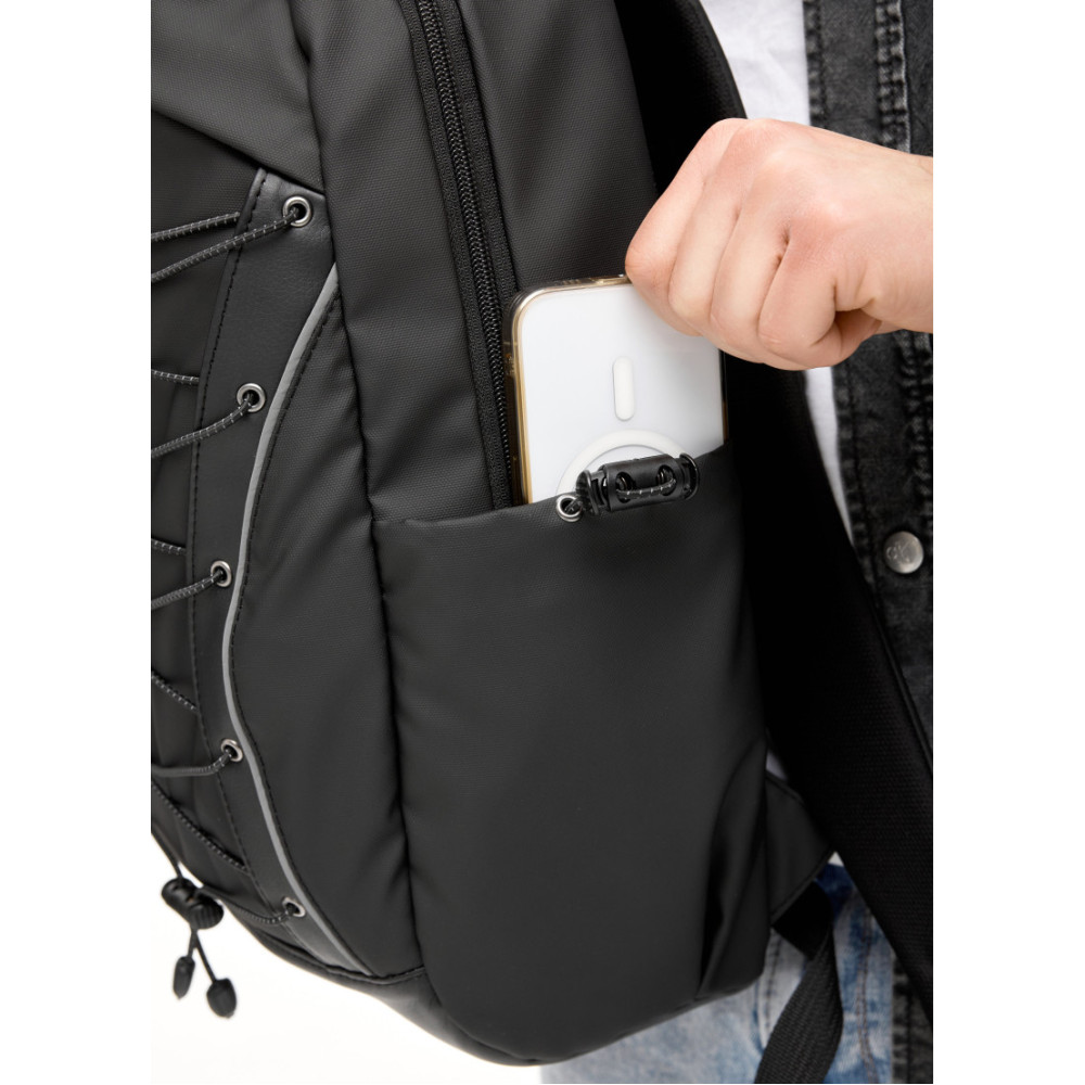 Чоловічий рюкзак Sambag Zard Neo чорний з декором 43 х 27 х 13 см (25000264m)