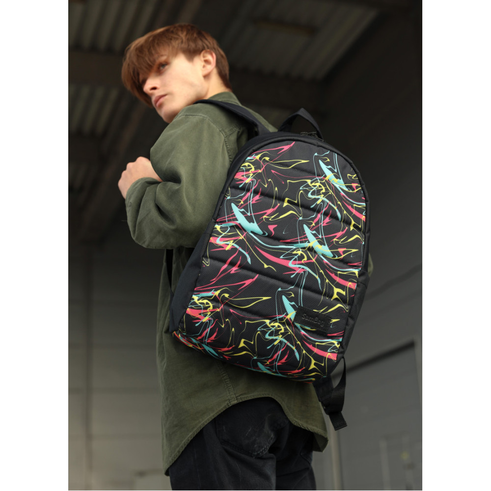 Чоловічий рюкзак Sambag ZARD LRT чорний ABSTRACT 46 х 28 х 13 см (25088707m)