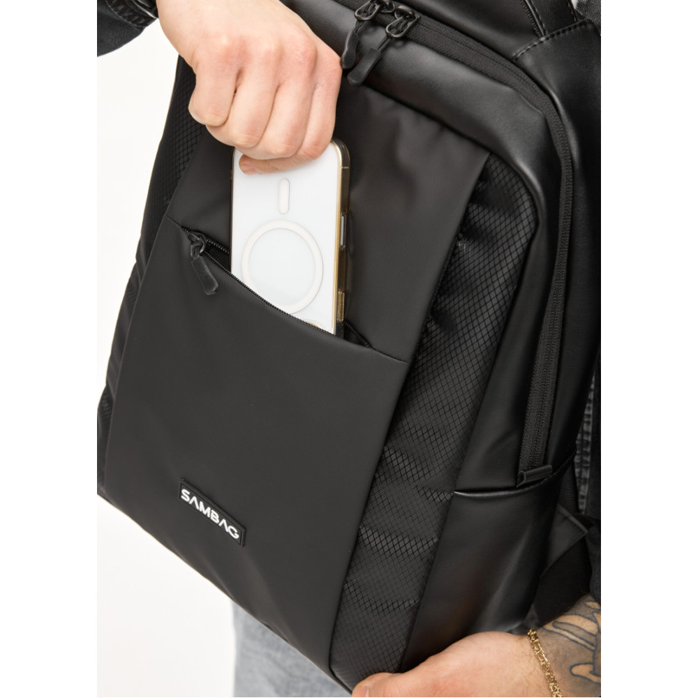 Чоловічий рюкзак Sambag Zard Х комбінований чорний 40 х 28 х 14 см (25428164m)