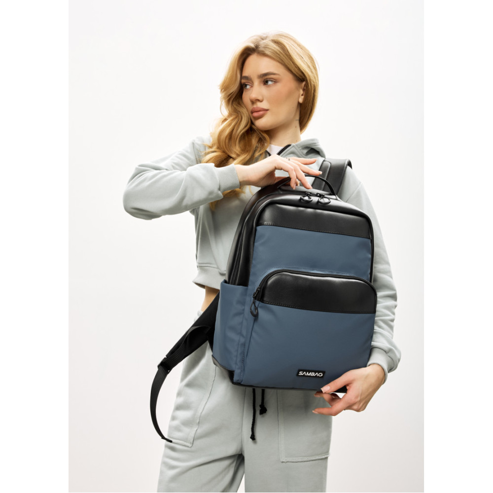 Женский рюкзак Sambag Zard MOD черно-синий 40 х 28 х 14 см (25438115)