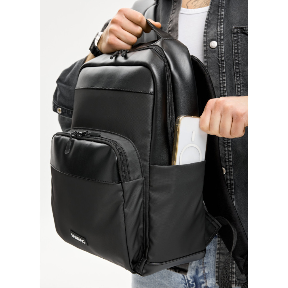 Чоловічий рюкзак Sambag Zard MOD чорний 40 х 28 х 14 см (25438164m)