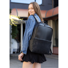 Жіночий рюкзак Sambag Zard Dart чорний крокодил 44 х 31 х 15 см (25523070)