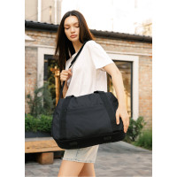 Жіноча спортивна сумка Sambag Vogue LQH чорна тканева 45 х 26 х 20 см (90221065)