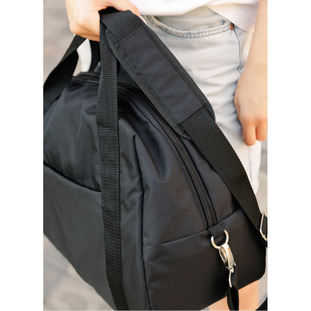 Женская спортивная сумка Sambag Vogue LQH черная тканевая 45 х 26 х 20 см (90221065)