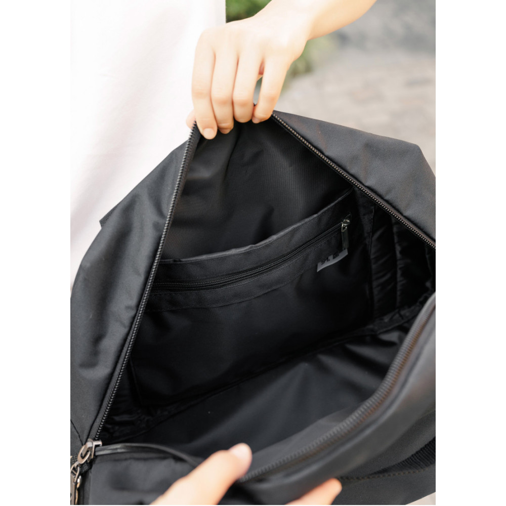 Женская спортивная сумка Sambag Vogue LQH черная тканевая 45 х 26 х 20 см (90221065)