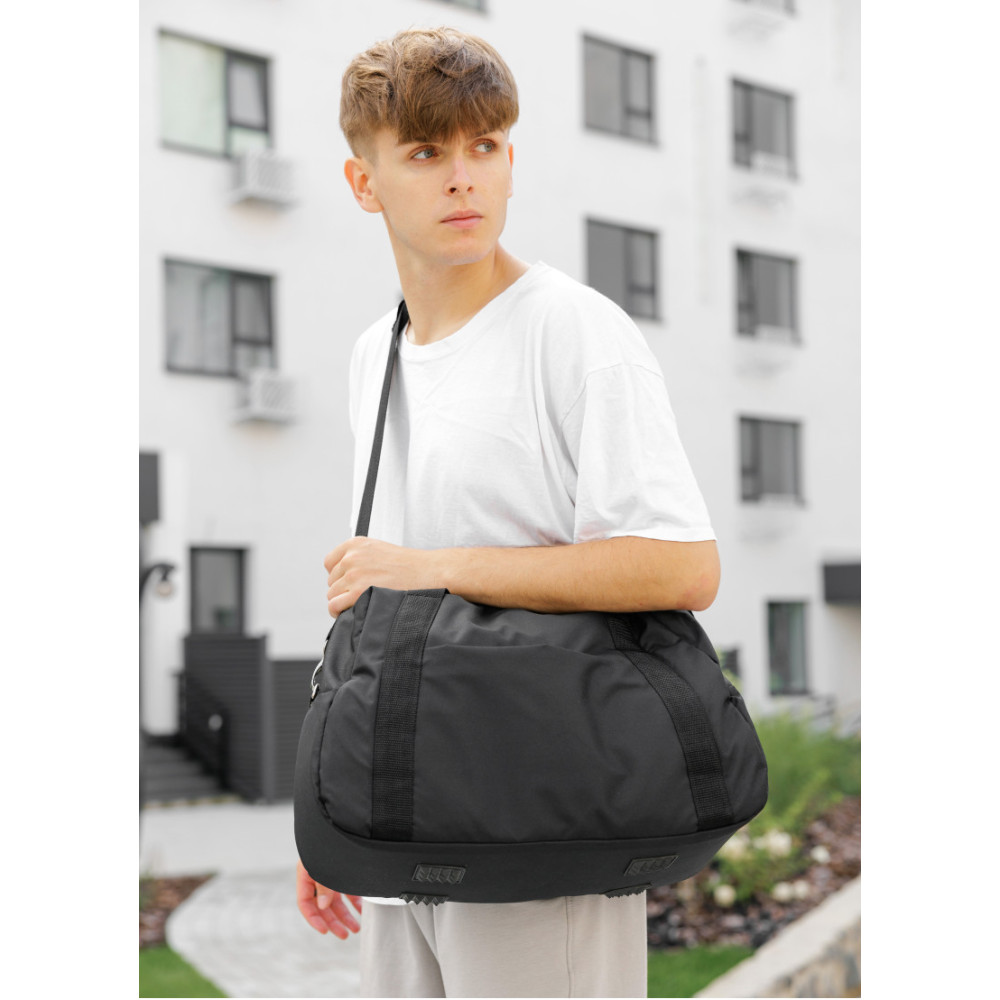 Чоловіча спортивна сумка Sambag Vogue LQH чорна тканева 45 х 26 х 20 см (90221065m)