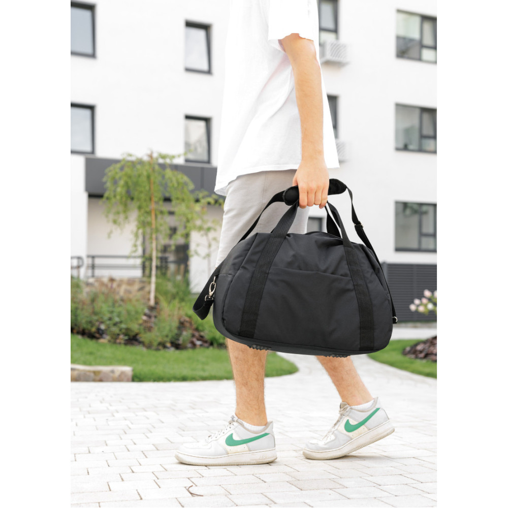 Чоловіча спортивна сумка Sambag Vogue LQH чорна тканева 45 х 26 х 20 см (90221065m)