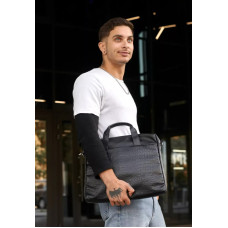 Сумка для ноутбука Sambag чорна крокодил 51211070