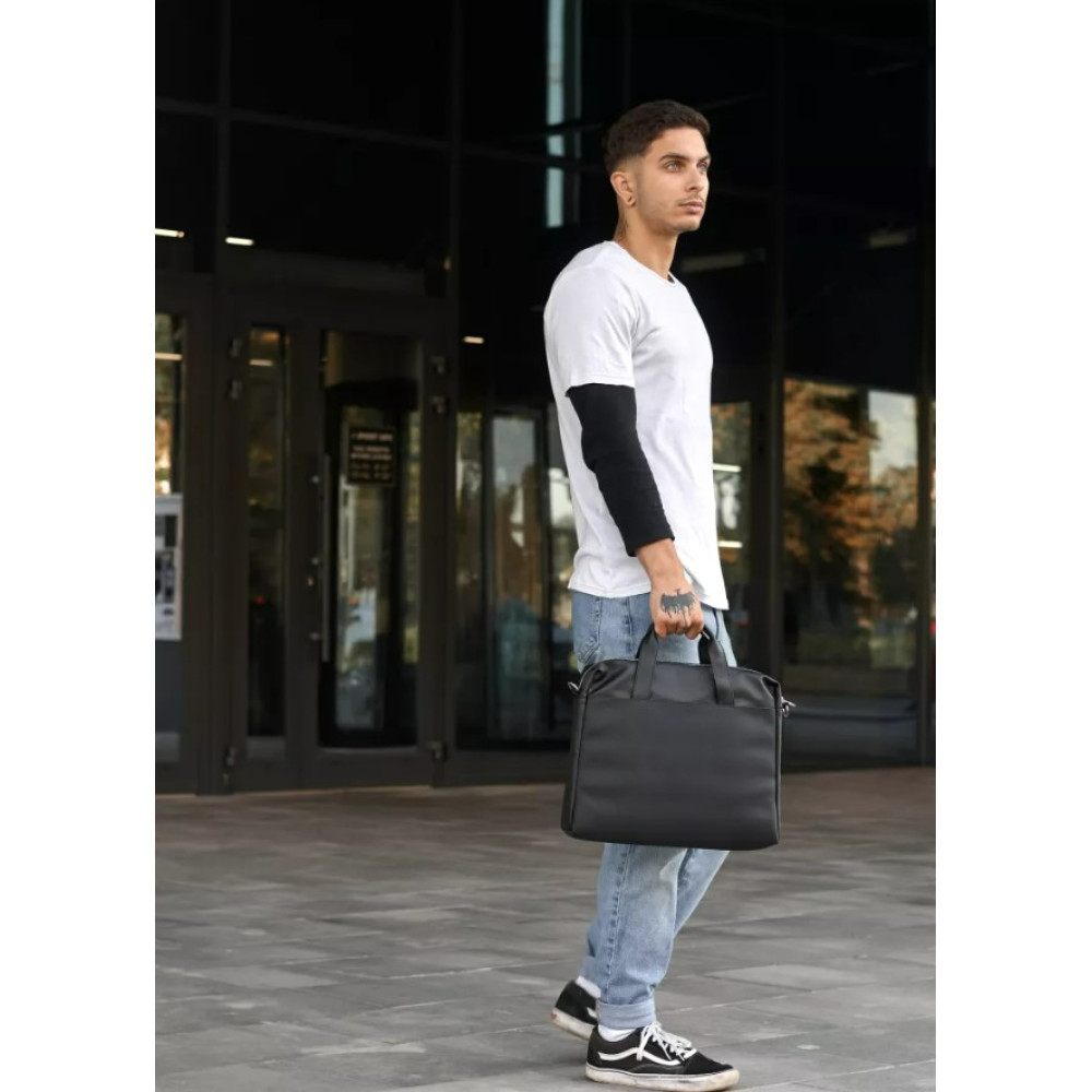 Сумка для ноутбука Sambag чорна з перфорацією 51211301