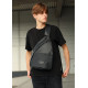 Сумка через плече слінг Sambag Brooklyn MSH чорний з перфорацією 34 х 26 х 10 см (83311301m)