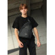 Сумка через плече слінг Sambag Brooklyn MSH чорний з перфорацією 34 х 26 х 10 см (83311301m)